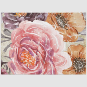 Grunge Vintage Floral Decoupage Tissue Paper