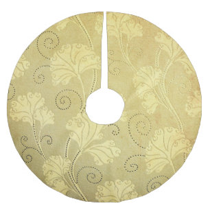 Grunge vintage flower pattern. brushed polyester tree skirt