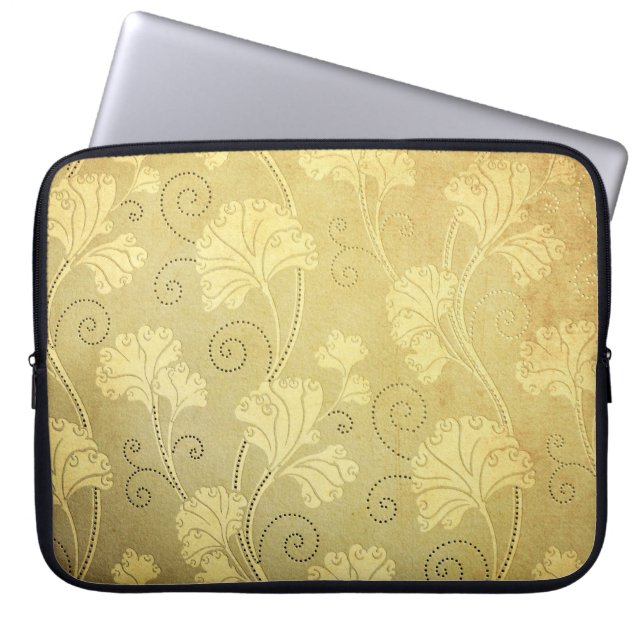 Grunge vintage flower pattern. laptop sleeve (Front)