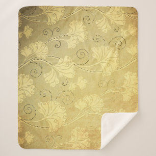 Grunge vintage flower pattern. sherpa blanket