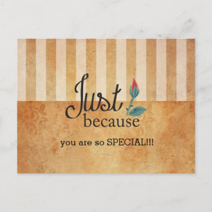 Grunge Vintage Lined Stripes   Just Because Postcard