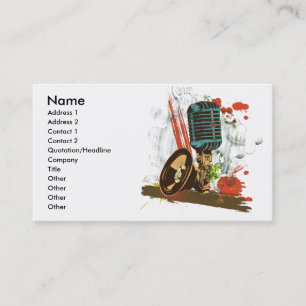 grunge vintage microphone vector business card