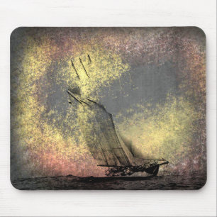 Grunge Vintage Racing Yacht Atlantic Mouse Pad