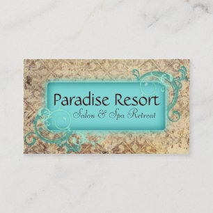 Grunge Vintage Teal Business Card