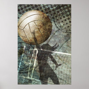 Grunge Volleyball Poster