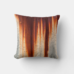 Grunge wall background with sags of rust cushion