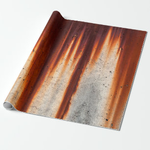 Grunge wall background with sags of rust wrapping paper