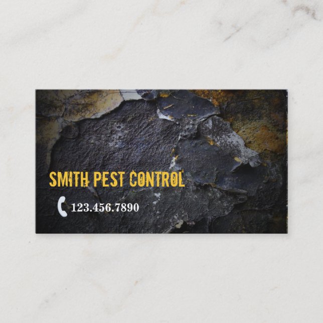Grunge Wall Texture Pest Control Business Card (Front)