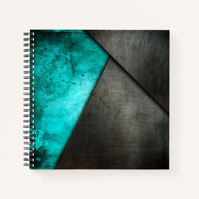 Grunge Watercolor and Metal Plate | Guestbook Notebook (Front)