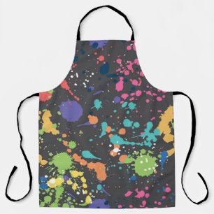 Grunge Watercolor: Colourful Spots Pattern. Apron