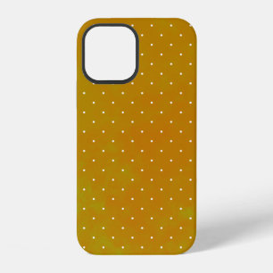 Grunge watercolor spotted green yellow orange polk iPhone 12 case