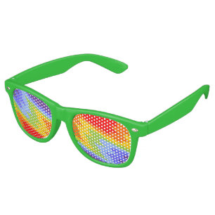 Grunge Waves Pattern - chakra rainbow colours Retro Sunglasses
