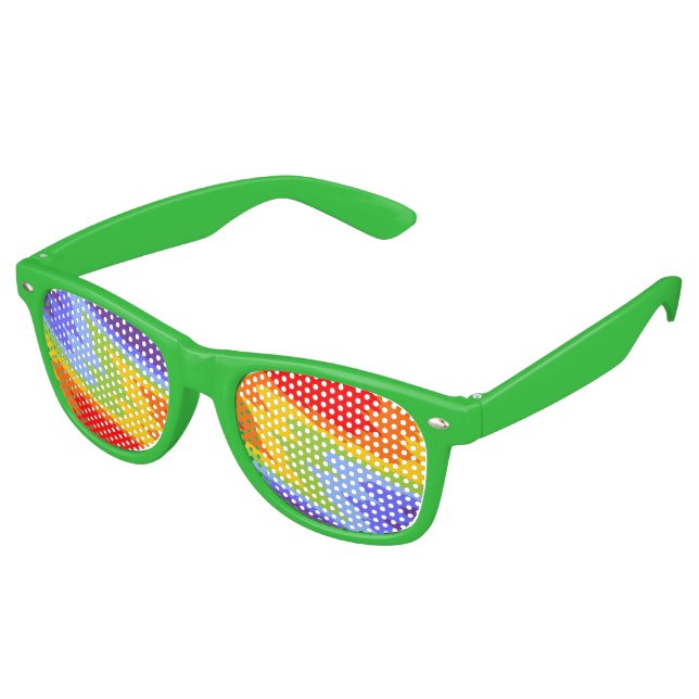 Grunge Waves Pattern - chakra rainbow colours Retro Sunglasses (Angled)