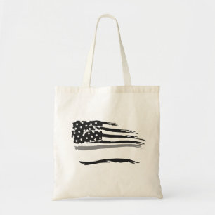 Grunge Wavy Officers Grey Line Flag Tote Bag