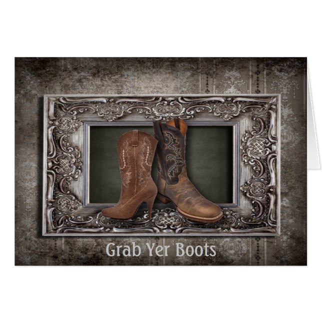 Grunge western country cowboy wedding (Front Horizontal)