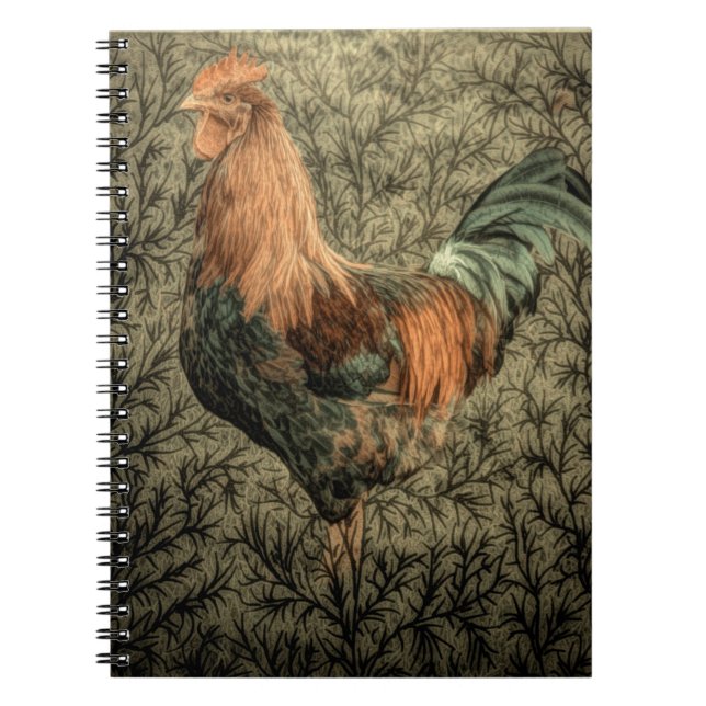 Grunge western country farm chicken rustic rooster notebook (Front)