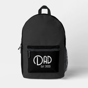 Grunge White Letters Established Dad Printed Backpack