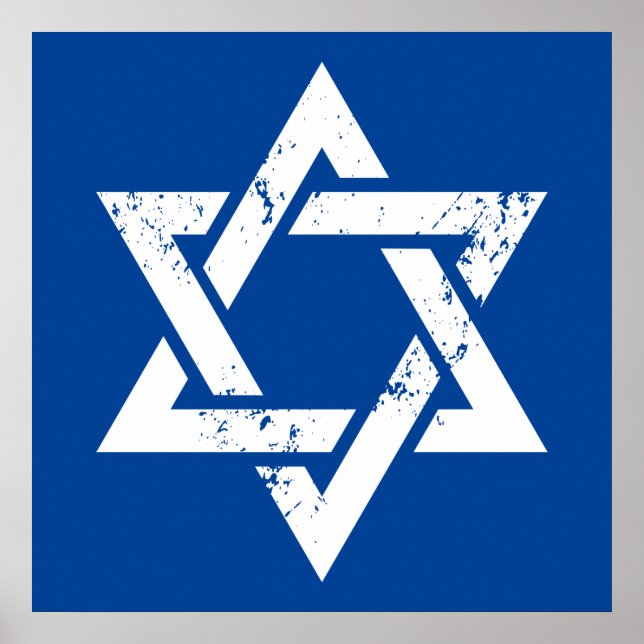 Grunge White Star of David Poster (Front)