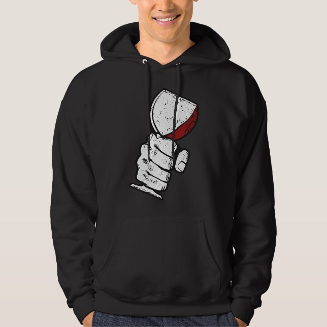 Grunge Wine Glass Hoodie (Front)