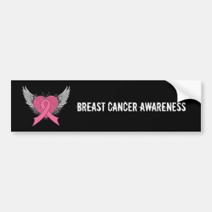 Grunge Winged Heart - Breast Cancer Bumper Sticker