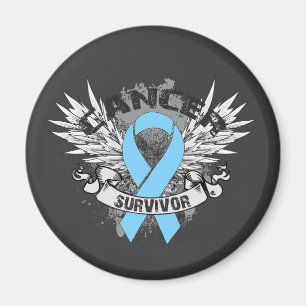 Grunge Winged Ribbon Prostate Cancer Survivor Magnet
