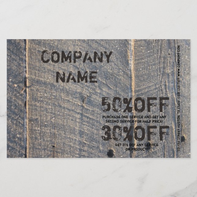 grunge wood Renovation Carpentry Construction Flyer (Front)