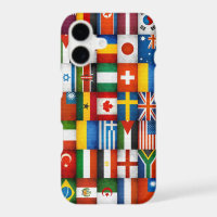 Grunge World Flags Collage Design