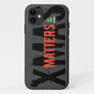 Grunge XMAS MATTERS eye-catching Christmas tree! iPhone 11 Case