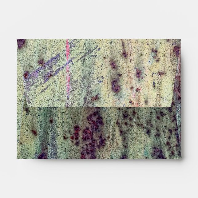 Grunge Yellow & Magenta Rusted Metal Pattern Envelope (Back (Top Flap))