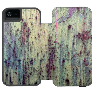 Grunge Yellow & Magenta Rusted Metal Pattern Incipio Watson™ iPhone 5 Wallet Case