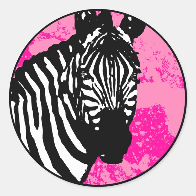 grunge zebra. classic round sticker (Front)