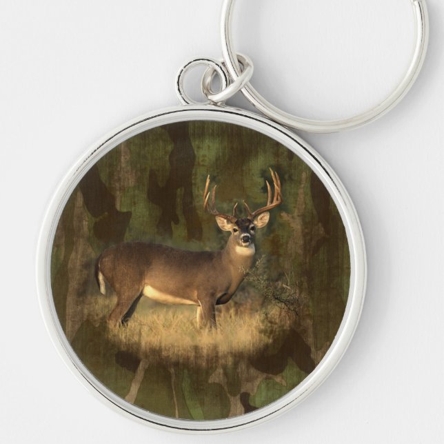 Grunged Camoflage- Big Buck- Keychain (Front)