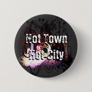 Grunged City 6 Cm Round Badge