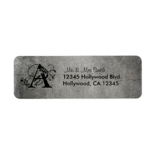 Grunged Custom Monogram Return Address Label