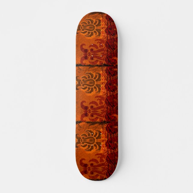 Grunged Damask Skateboard (Front)