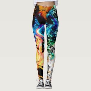 Grungey Paint Splatter Abstract Pattern Leggings