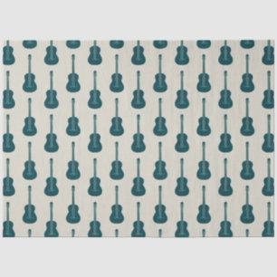 Grungy Acoustic Guitar Polkadot blue cream Tissue Paper