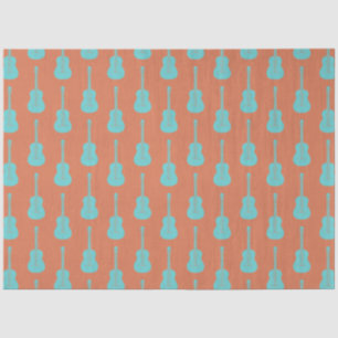 Grungy Acoustic Guitar Polkadot green orange Tissue Paper