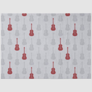 Grungy Acoustic Guitar Polkadot white red Tissue Paper