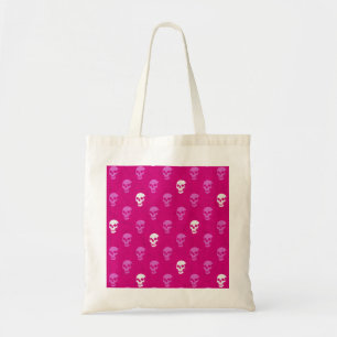 Grungy Anatomical Skull Polkadots pink white Tote Bag