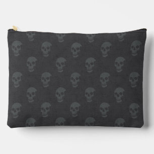 Grungy Anatomical Skull Polkadots tonal grey Accessory Pouch