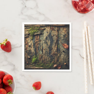 Grungy Autumnal Muddy Mossy Worn Wood Decoupage Napkin