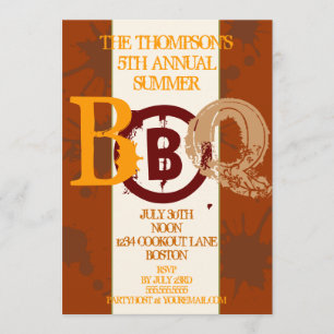 Grungy BBQ Modern Invitation