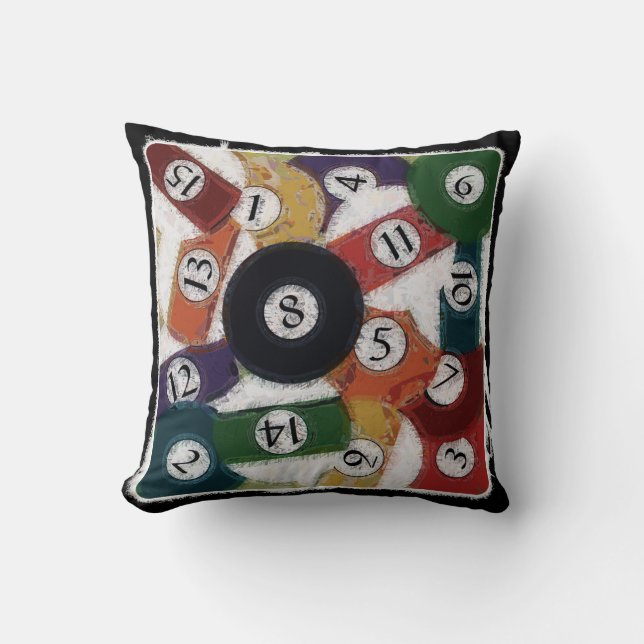 GRUNGY BILLIARDS BALLS CUSHION (Front)
