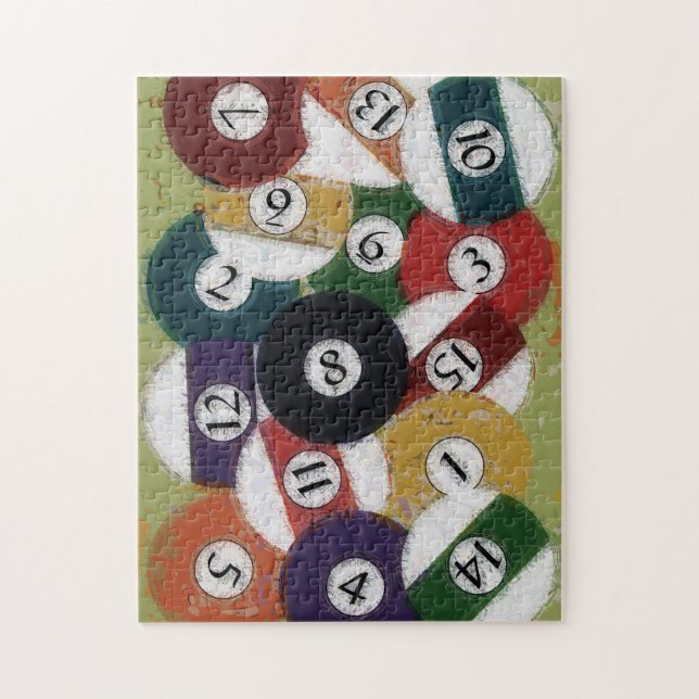 GRUNGY BILLIARDS BALLS JIGSAW PUZZLE (Vertical)
