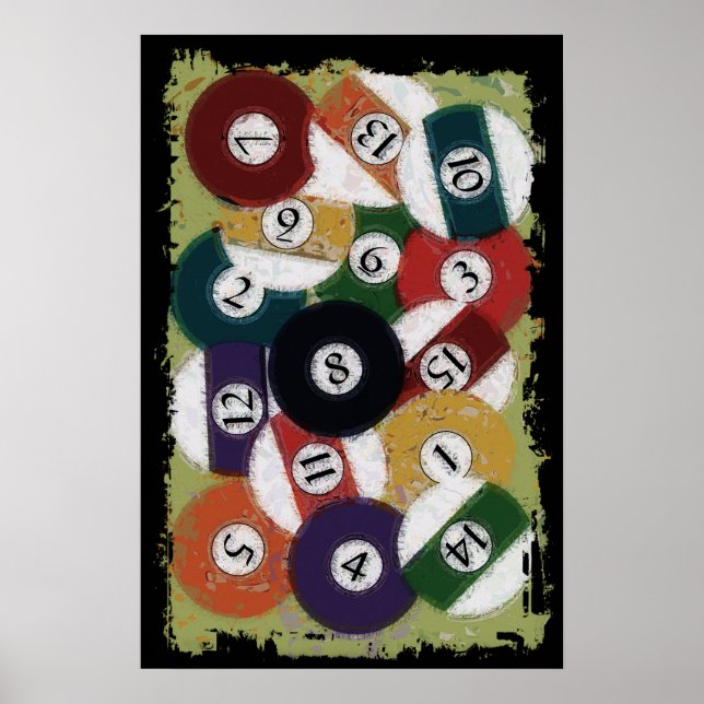 GRUNGY BILLIARDS BALLS POSTER (Front)