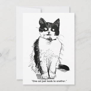 Grungy Cat - One Cat Leads to Another Holiday Card