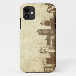 Grungy city background iPhone 11 case