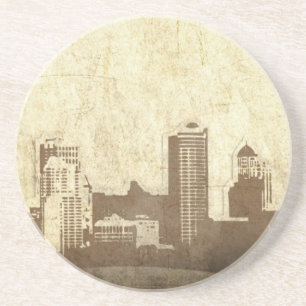 Grungy city background coaster