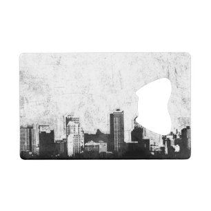 Grungy city background in black and white